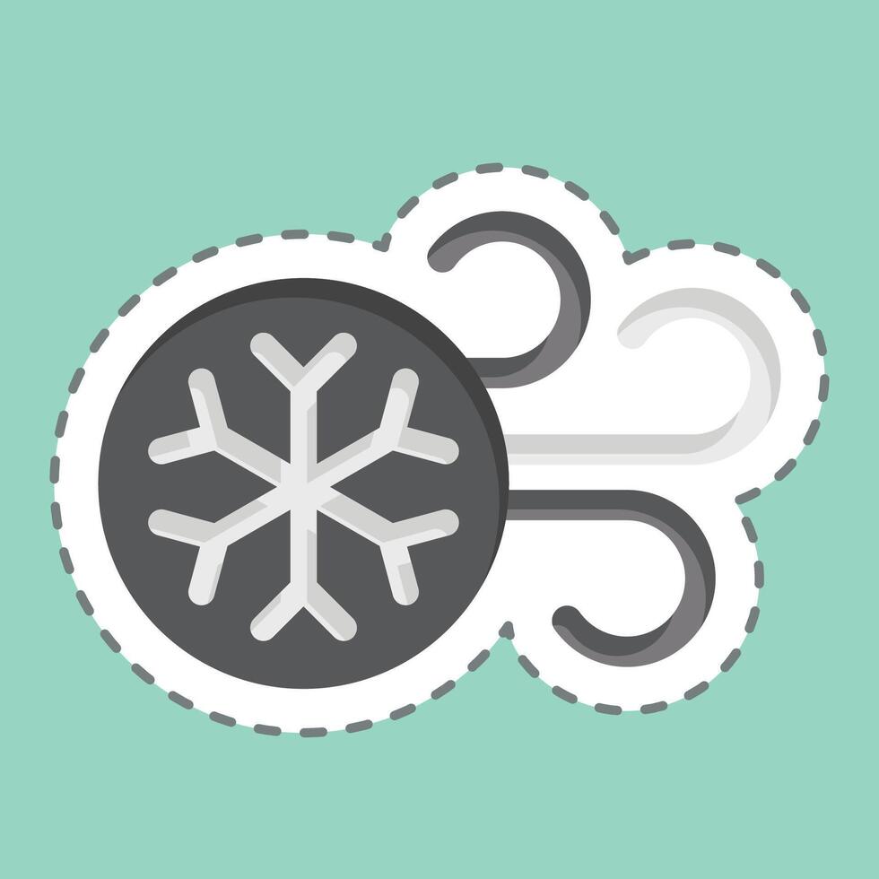 Sticker line cut Cold Air. related to Air symbol. simple design editable vector
