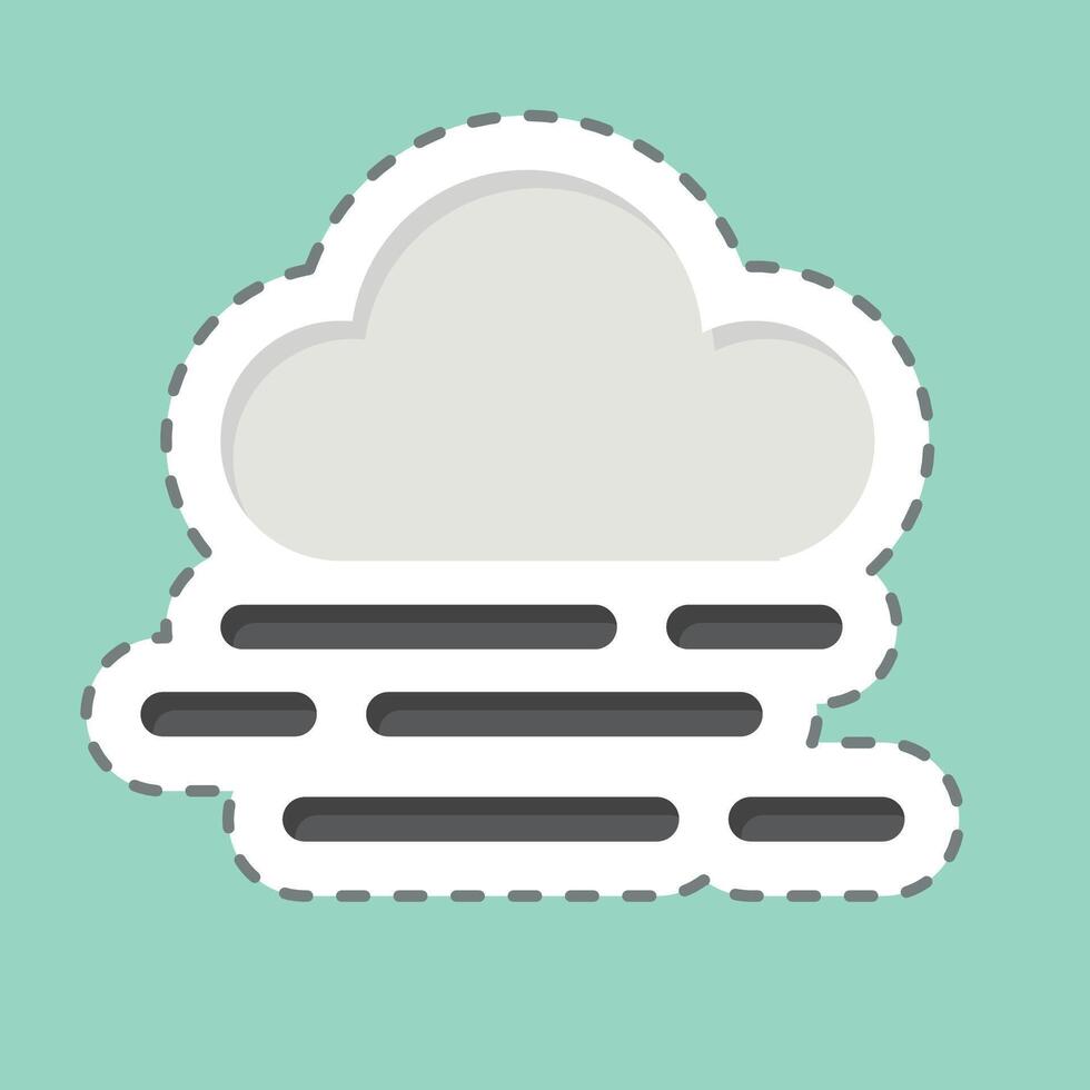 Sticker line cut Smog. related to Air symbol. simple design editable vector