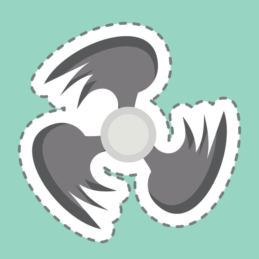 Sticker line cut Ventilation. related to Air symbol. simple design editable vector