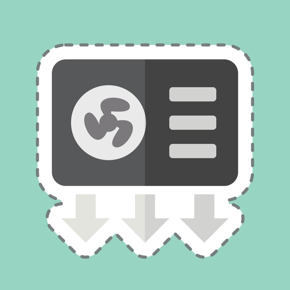 Sticker line cut Vent. related to Air symbol. simple design editable vector