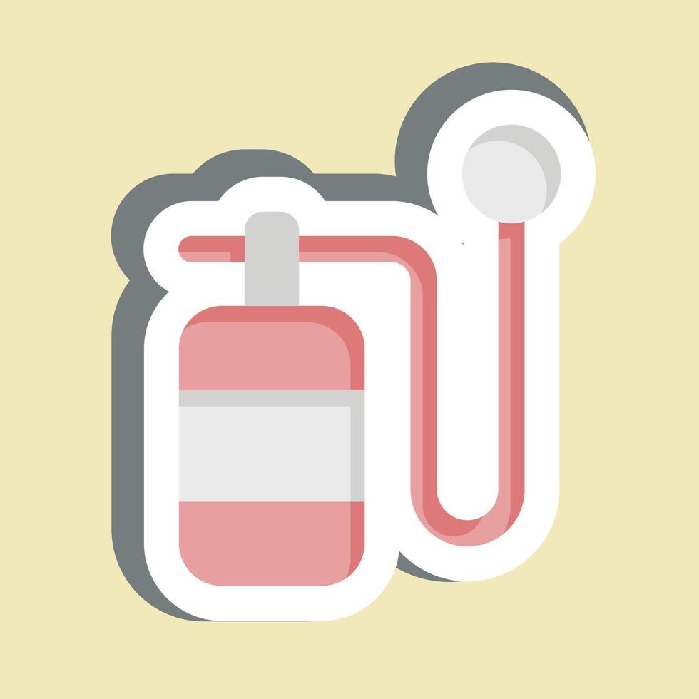 Sticker Oxygen Bottle. related to Air symbol. simple design editable vector