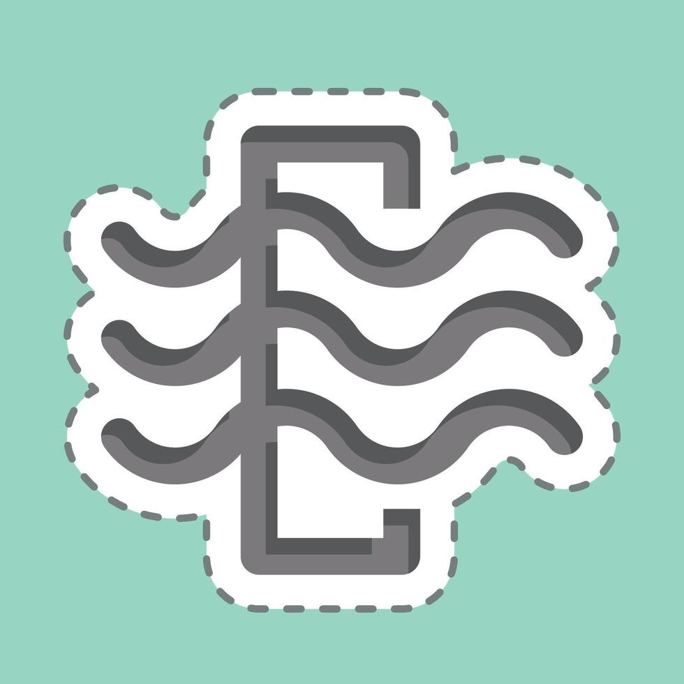 Sticker line cut Air Filter. related to Air symbol. simple design editable vector