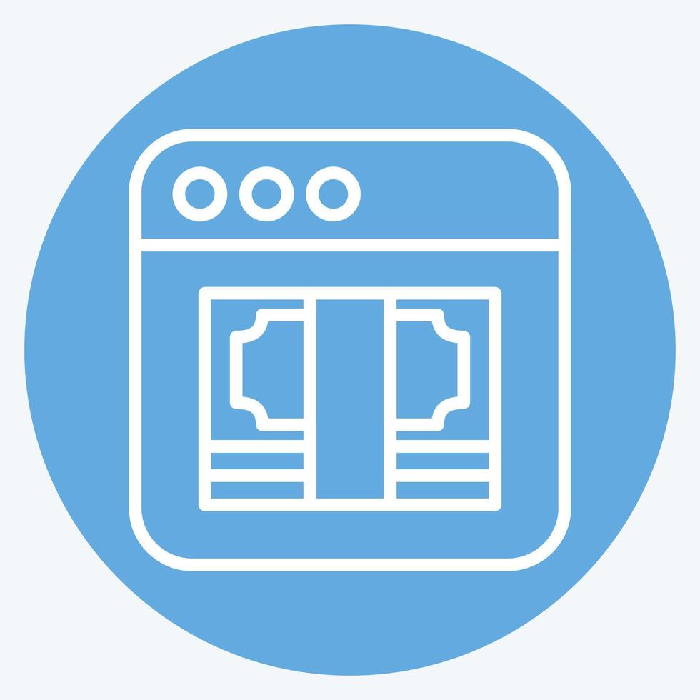 Icon Online Money. related to Dropshipping symbol. blue eyes style. design editable vector