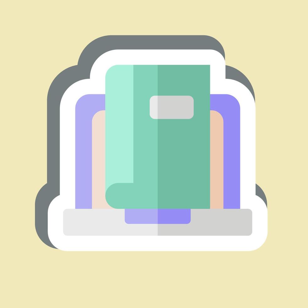 Sticker Onlie Book Reading. related to Dropshipping symbol. design editable vector