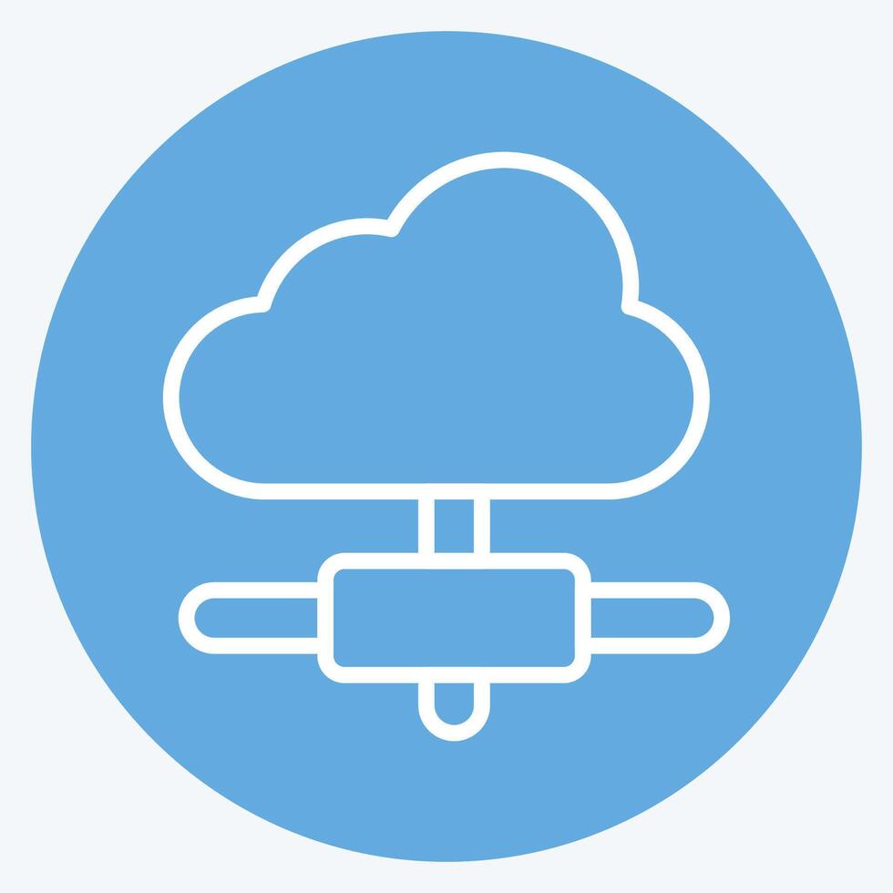 Icon Cloud Connection. related to Dropshipping symbol. blue eyes style. design editable vector