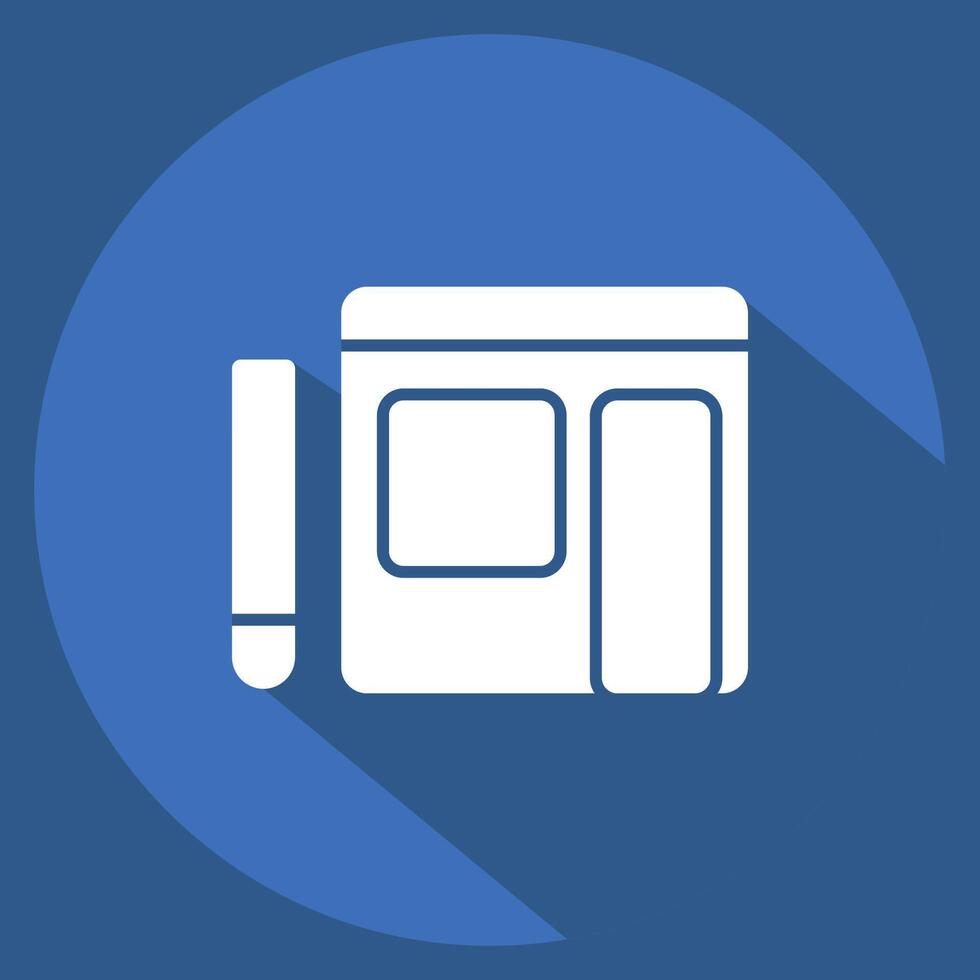 Icon Writing Blog. related to Dropshipping symbol. long shadow style. design editable vector
