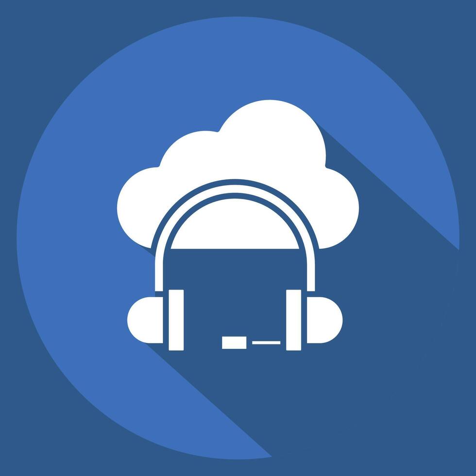 Icon Cloud Service. related to Dropshipping symbol. long shadow style. design editable vector