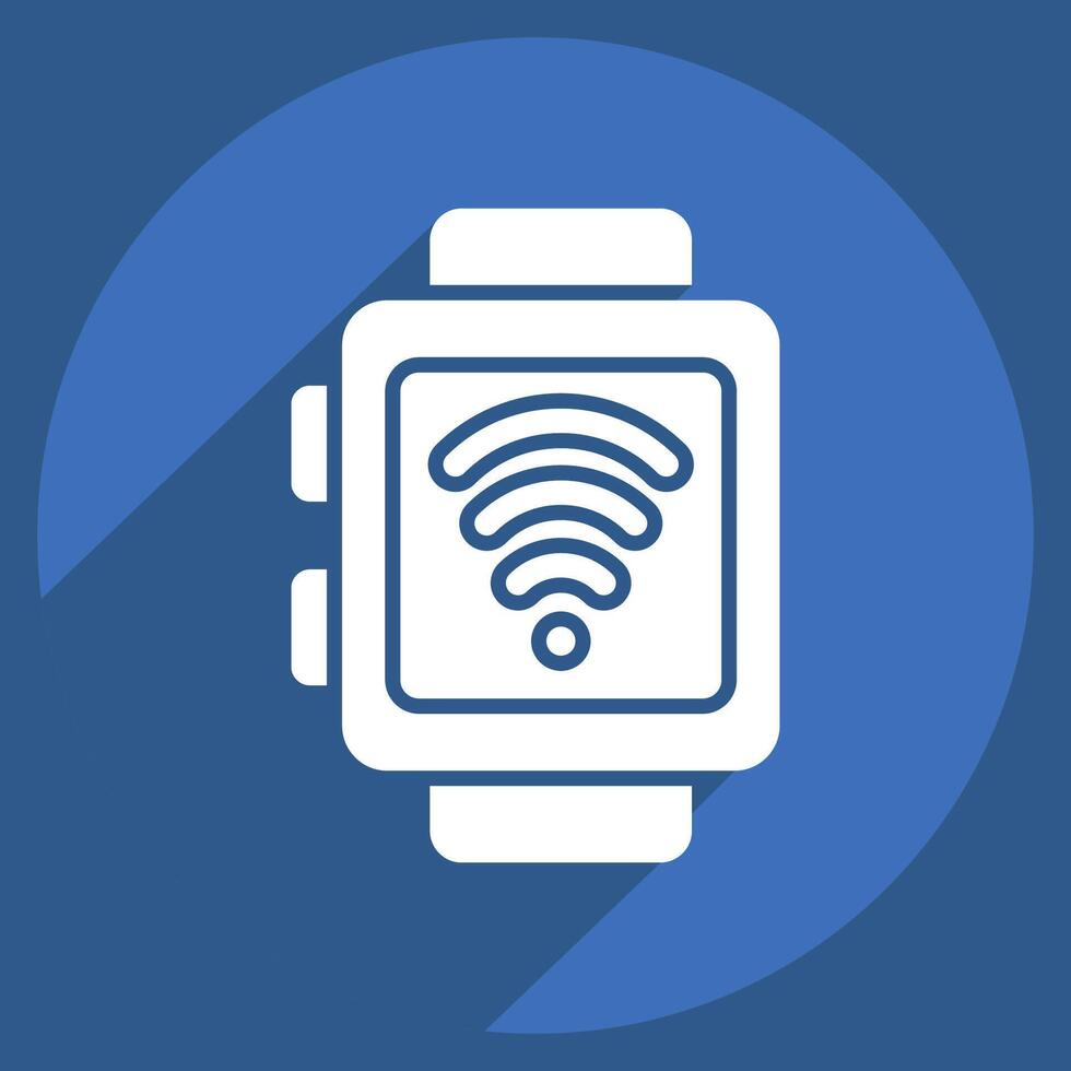 Icon Smart Watch. related to Dropshipping symbol. long shadow style. design editable vector