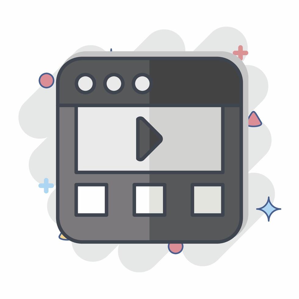 Icon Online Watching. related to Dropshipping symbol. comic style. editable vector