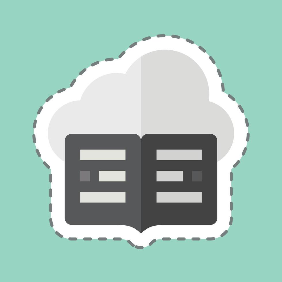 Sticker line cut Cloud Library. related to Dropshipping symbol. design editable vector