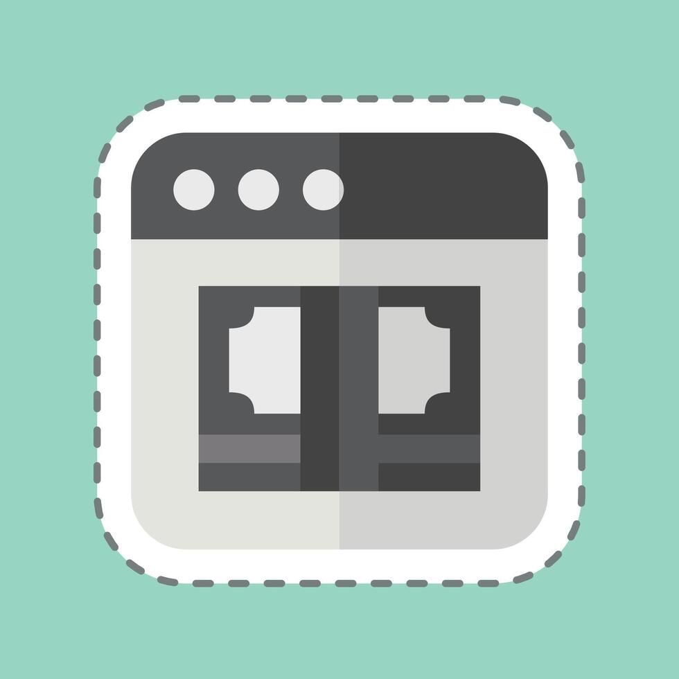 Sticker line cut Online Money. related to Dropshipping symbol. design editable vector