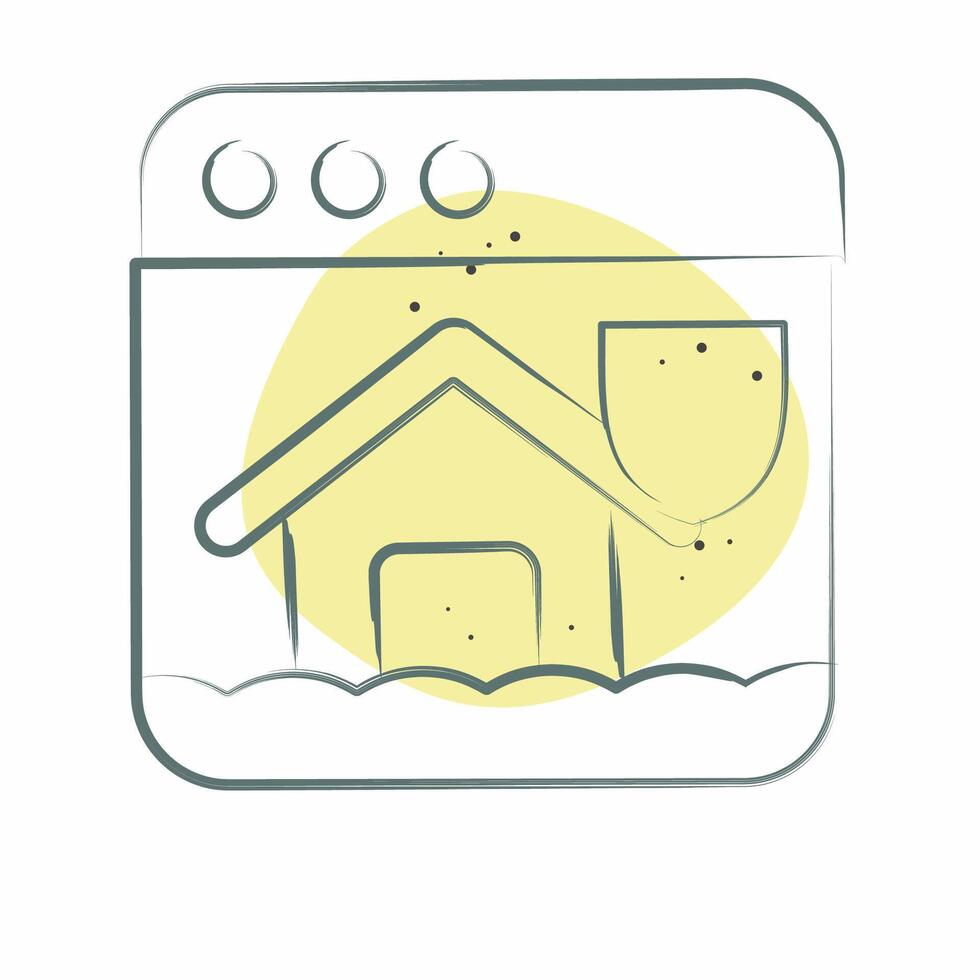 Icon House Insurance. related to Dropshipping symbol. Color Spot Style. design editable vector