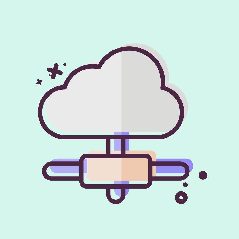 Icon Cloud Connection. related to Dropshipping symbol. MBE style. design editable vector
