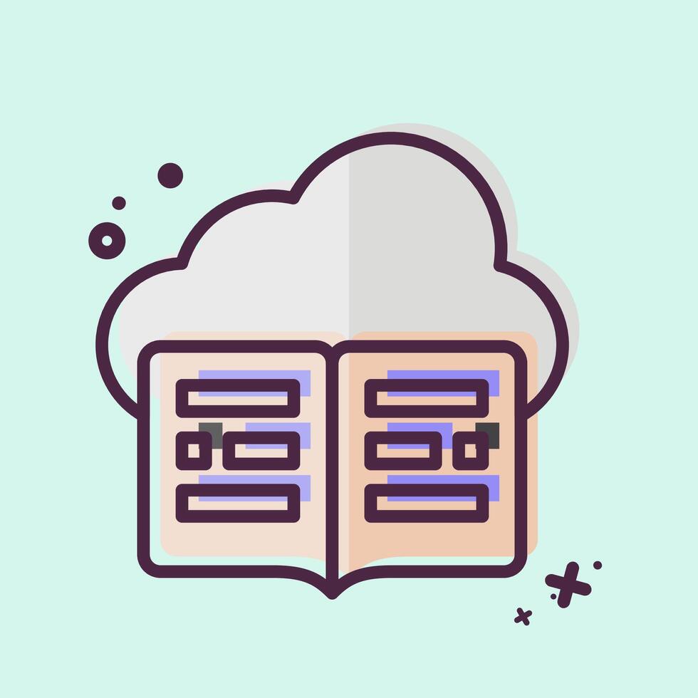 Icon Cloud Library. related to Dropshipping symbol. MBE style. design editable vector