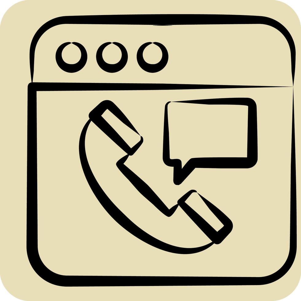 Icon Online Hotel Booking. related to Dropshipping symbol. hand drawn style. editable 1 vector
