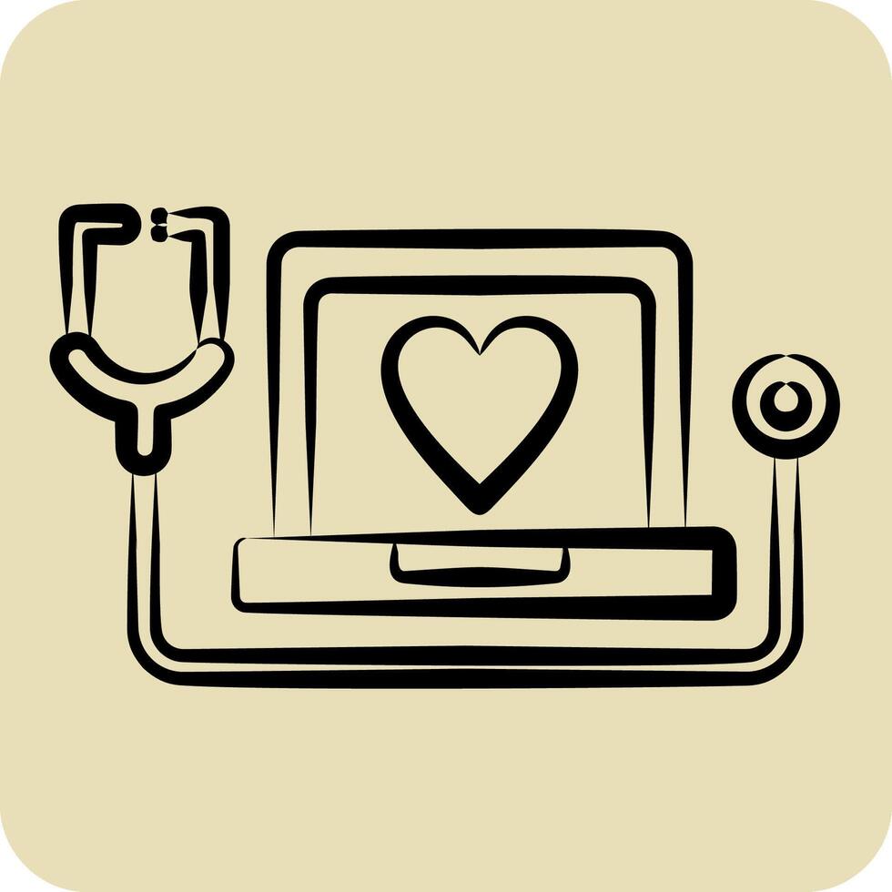 Icon Medical Service. related to Dropshipping symbol. hand drawn style. design editable vector
