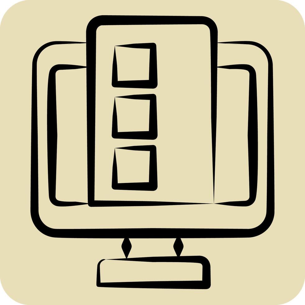Icon Online Services. related to Dropshipping symbol. hand drawn style. design editable vector