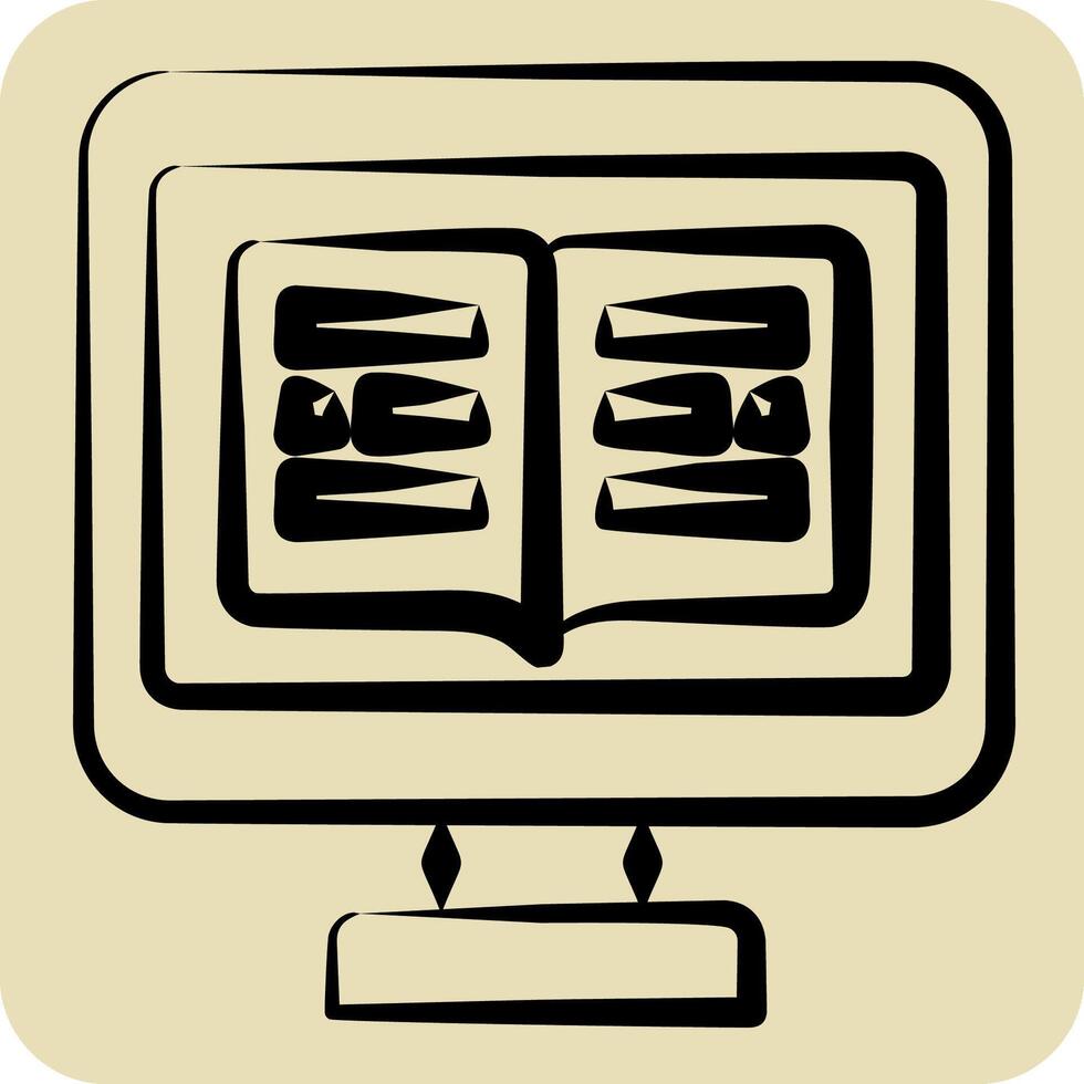 Icon Online Education. related to Dropshipping symbol. hand drawn style. design editable vector