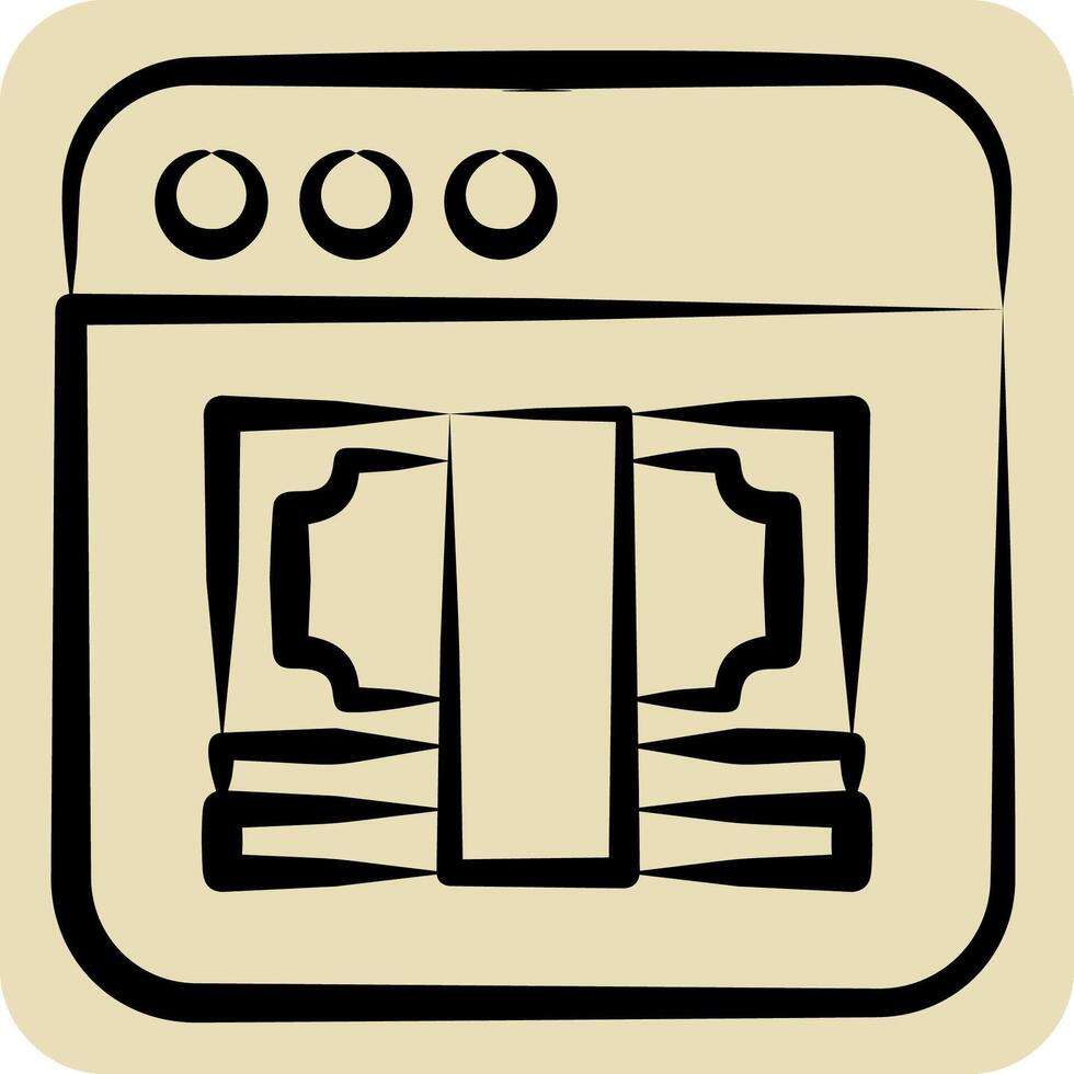 Icon Online Money. related to Dropshipping symbol. hand drawn style. design editable vector
