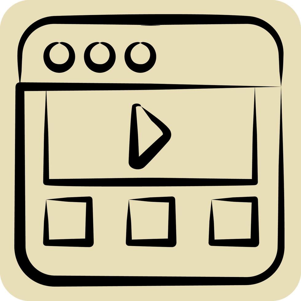 Icon Online Watching. related to Dropshipping symbol. hand drawn style. editable vector