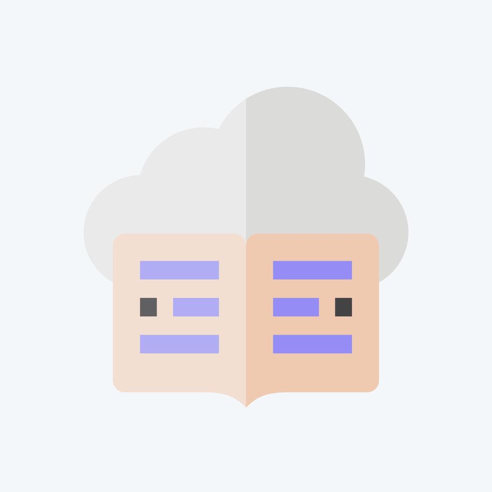 Icon Cloud Library. related to Dropshipping symbol. flat style. design editable vector