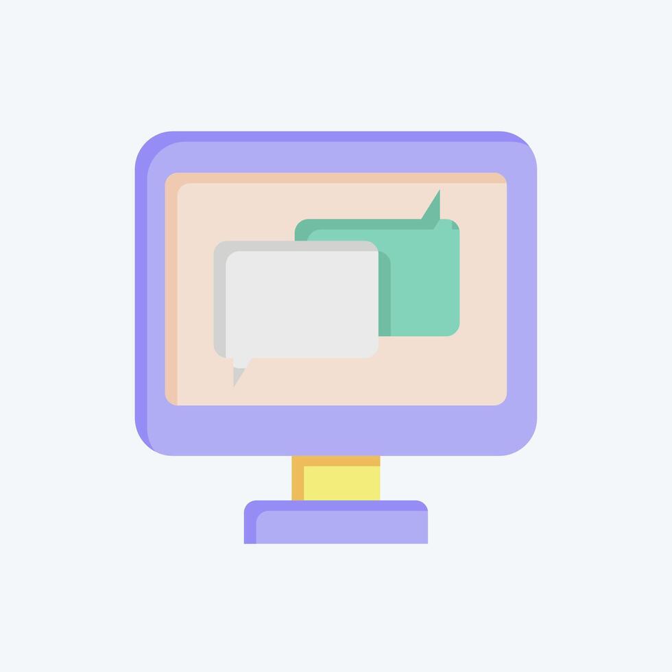 Icon Online Chat. related to Dropshipping symbol. flat style. design editable vector