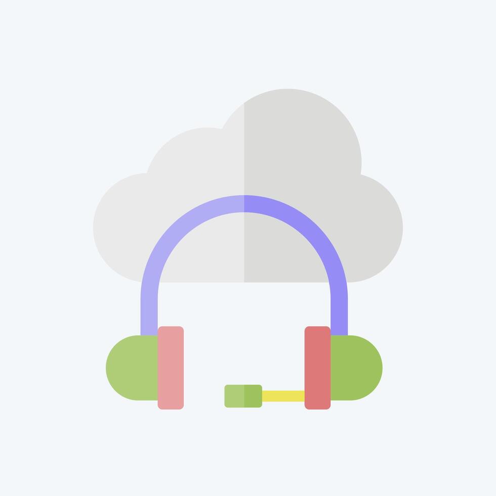 Icon Cloud Service. related to Dropshipping symbol. flat style. design editable vector