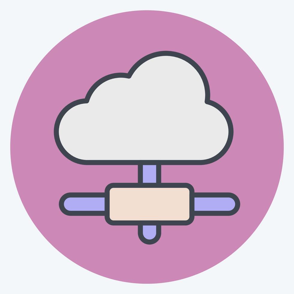 Icon Cloud Connection. related to Dropshipping symbol. color mate style. design editable vector