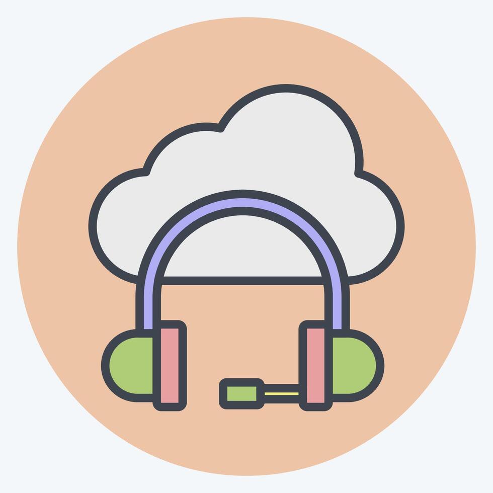 Icon Cloud Service. related to Dropshipping symbol. color mate style. design editable vector