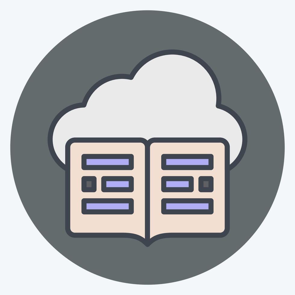 Icon Cloud Library. related to Dropshipping symbol. color mate style. design editable vector