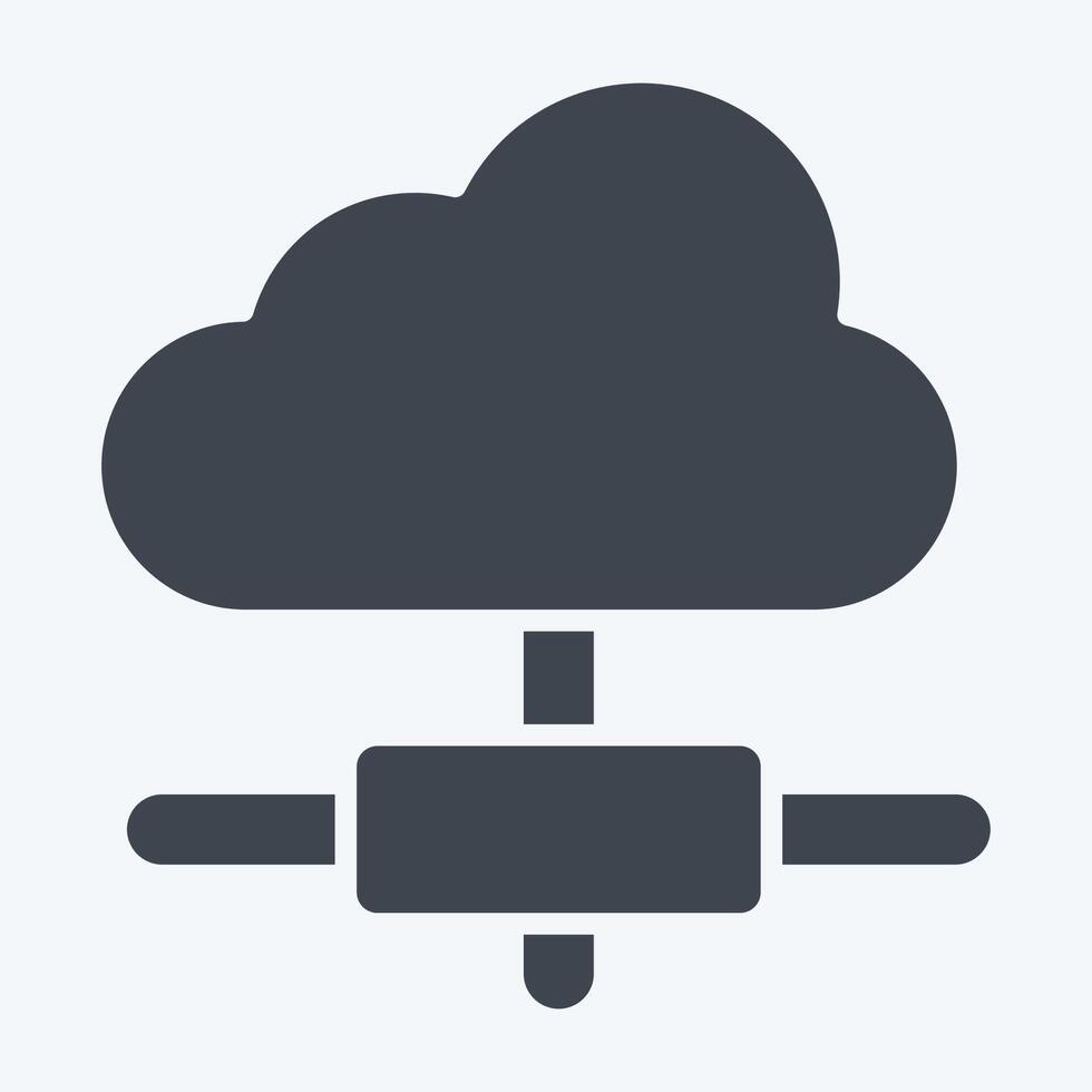 Icon Cloud Connection. related to Dropshipping symbol. glyph style. design editable vector