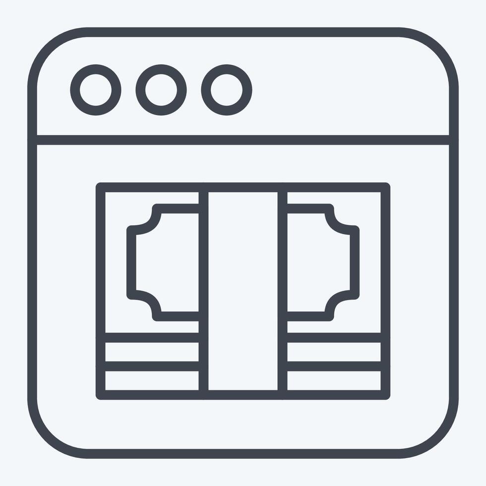 Icon Online Money. related to Dropshipping symbol. line style. design editable vector