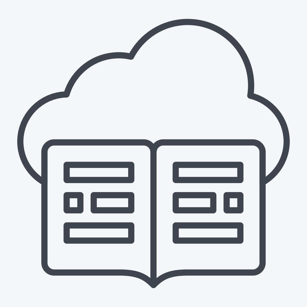 Icon Cloud Library. related to Dropshipping symbol. line style. design editable vector