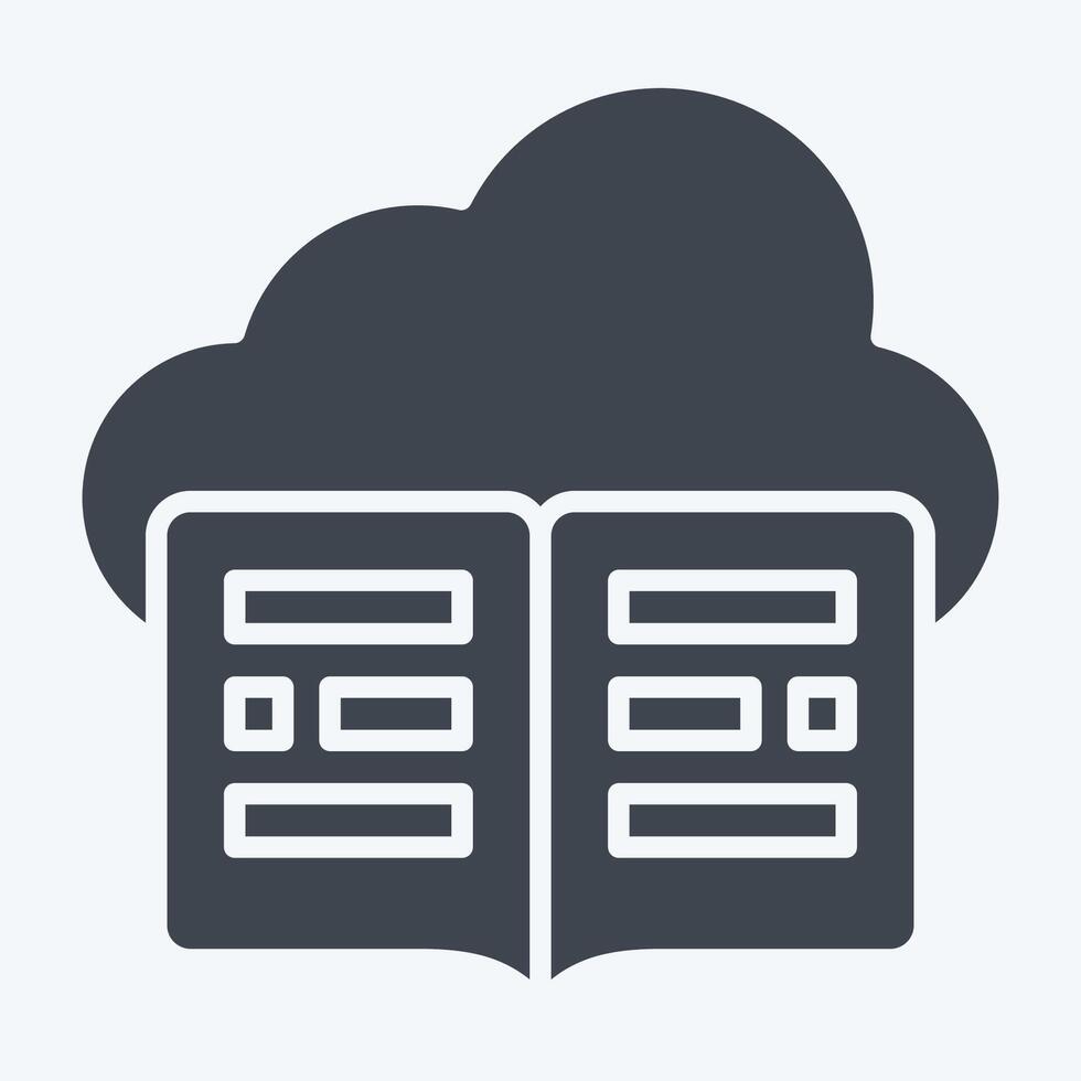 Icon Cloud Library. related to Dropshipping symbol. glyph style. design editable vector