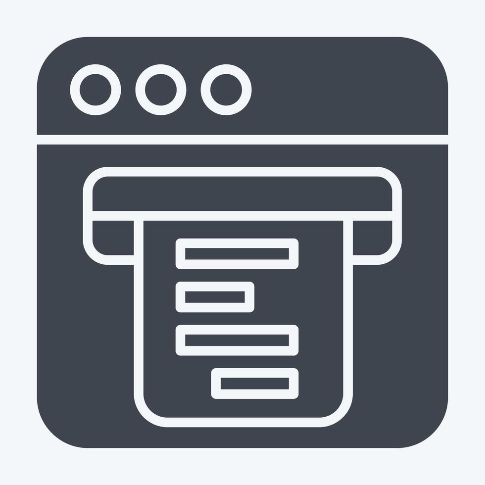Icon Digital Receipt. related to Dropshipping symbol. glyph style. design editable vector