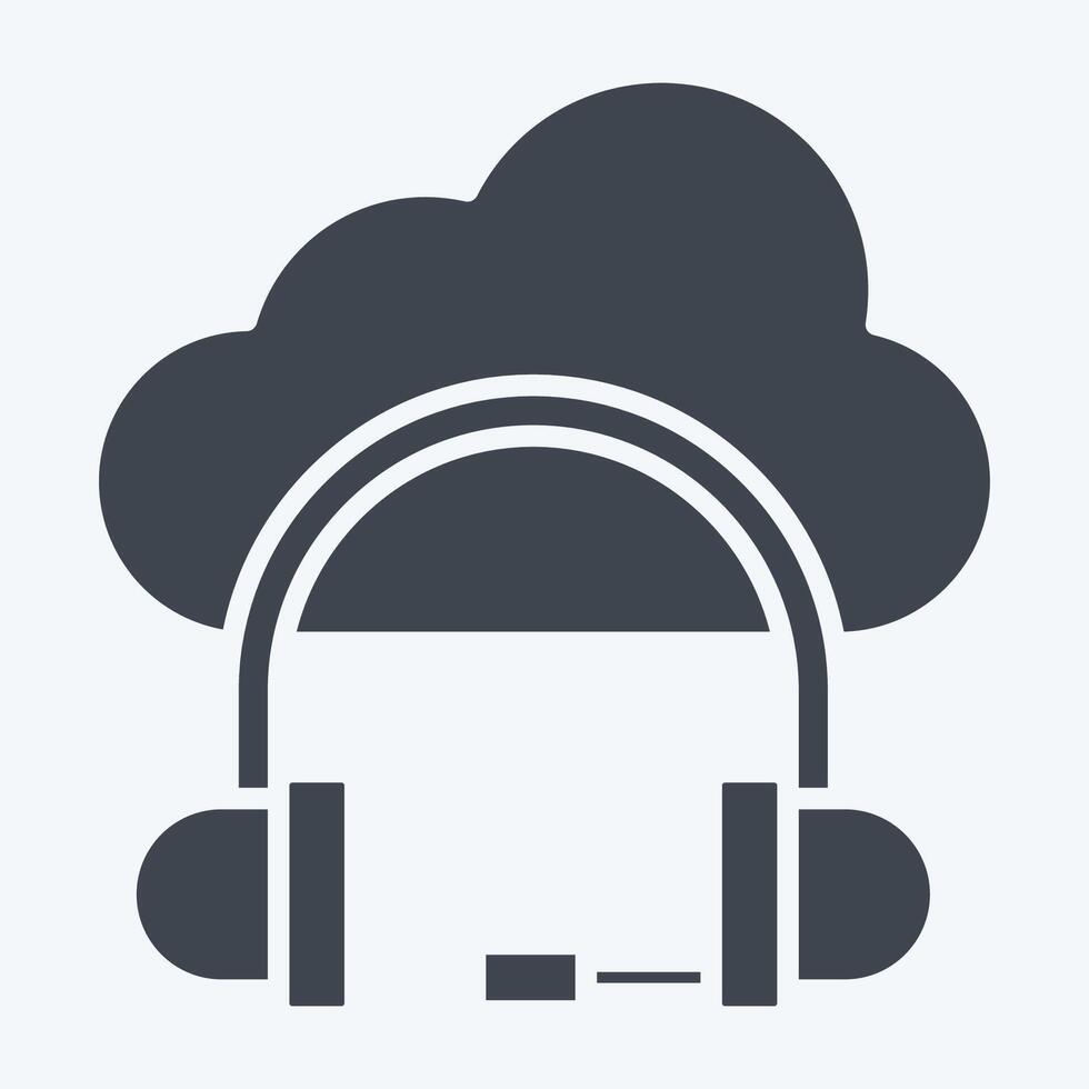 Icon Cloud Service. related to Dropshipping symbol. glyph style. design editable vector