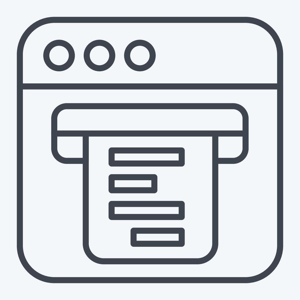 Icon Digital Receipt. related to Dropshipping symbol. line style. design editable vector
