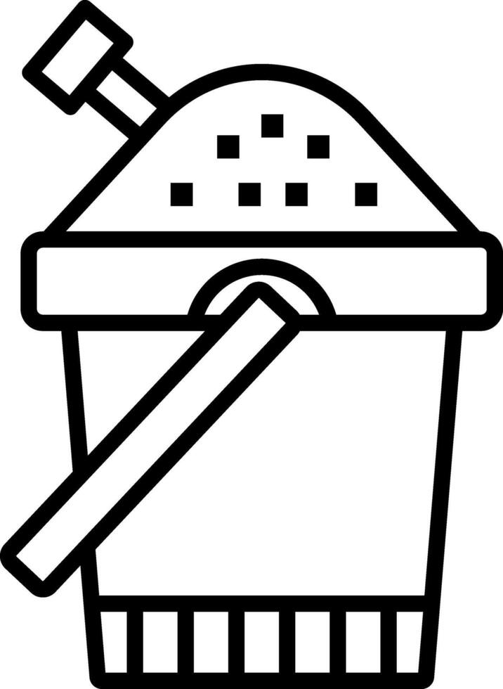 Sand Bucket Line Icon vector