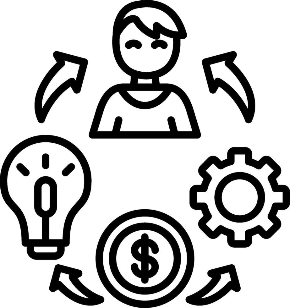 Business Model Line Icon vector