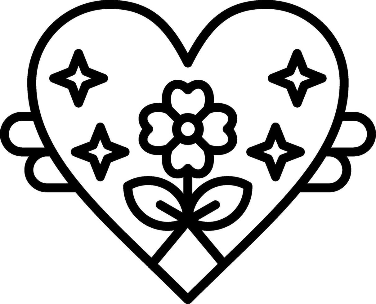 Heart Line Icon vector