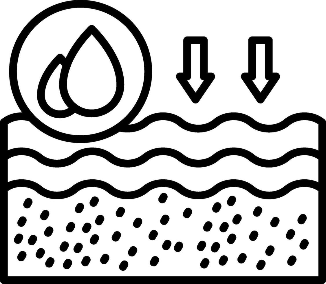 Sea Water Line Icon vector