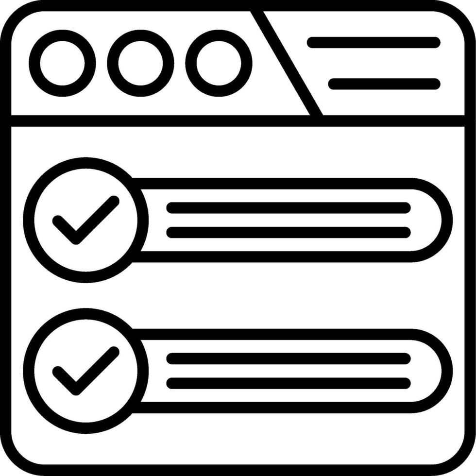 Tick Boxes Line Icon vector