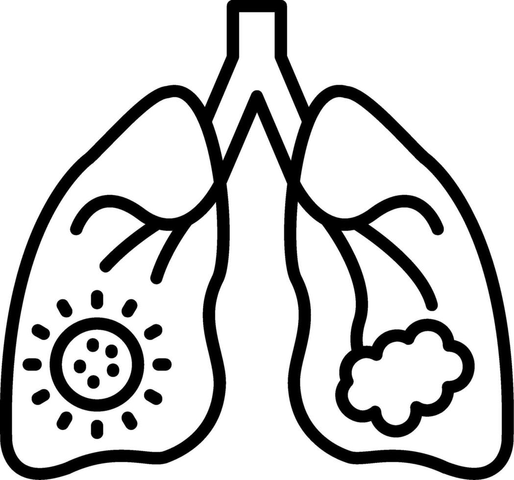 Lung Cancer Line Icon vector