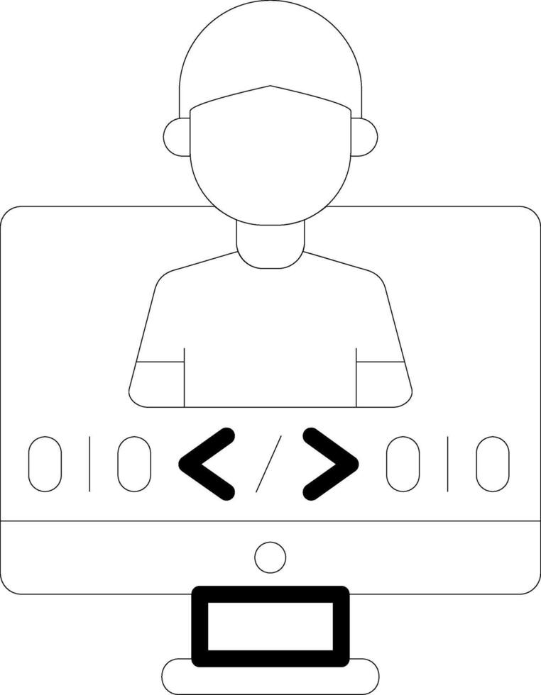 Programmer Line Icon vector