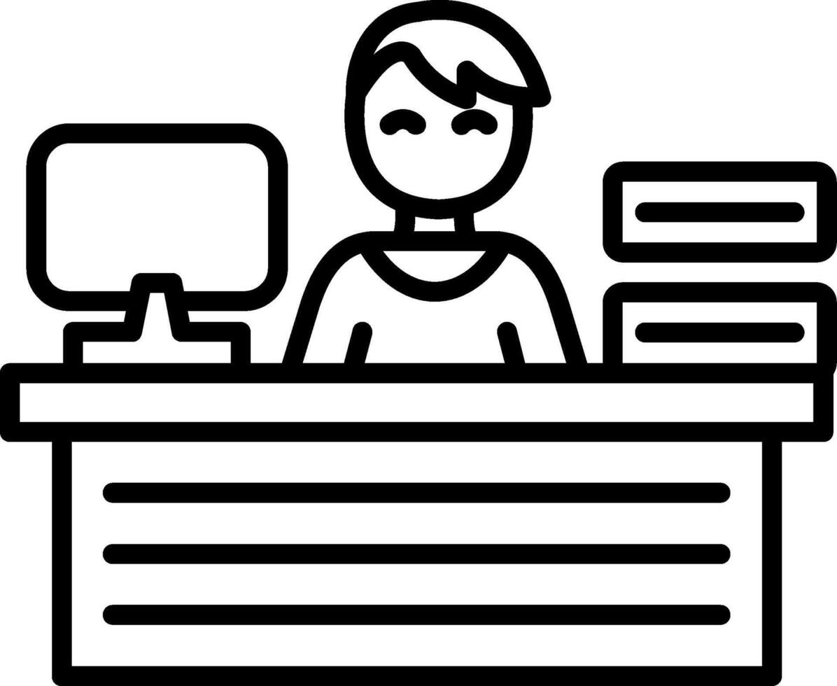 Workplace Line Icon vector