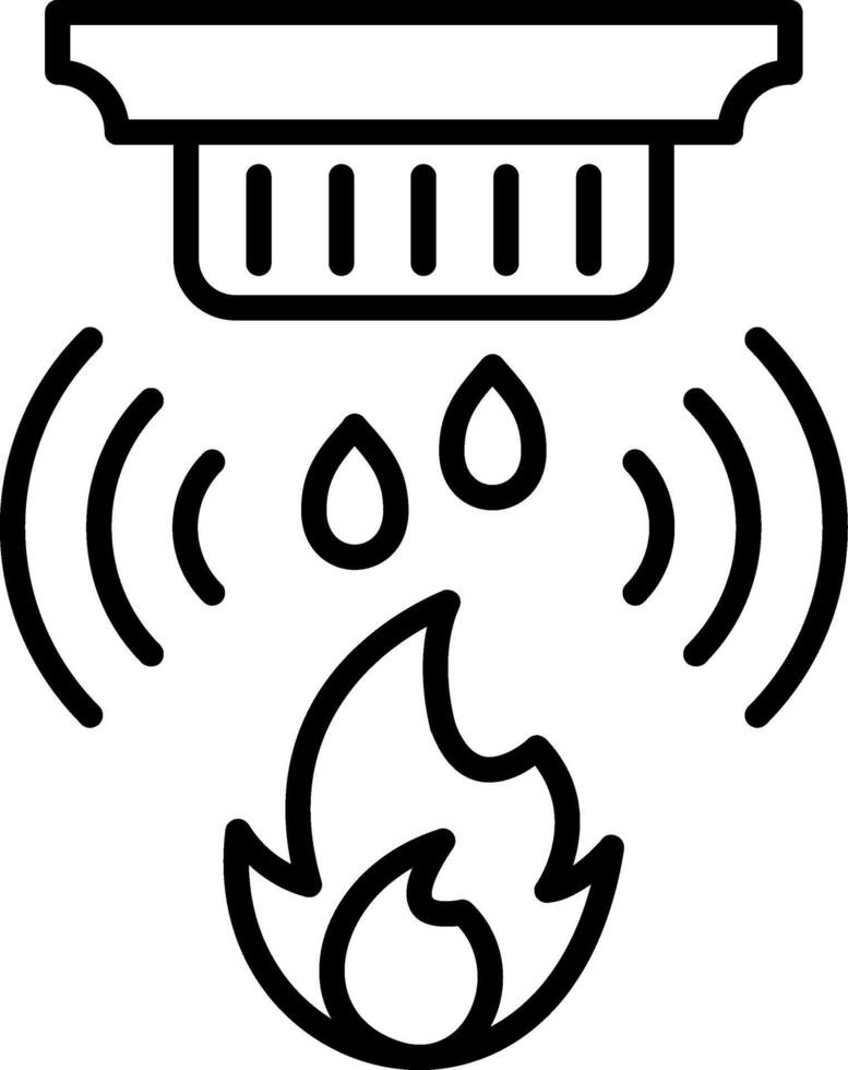 Fire Detector Line Icon vector