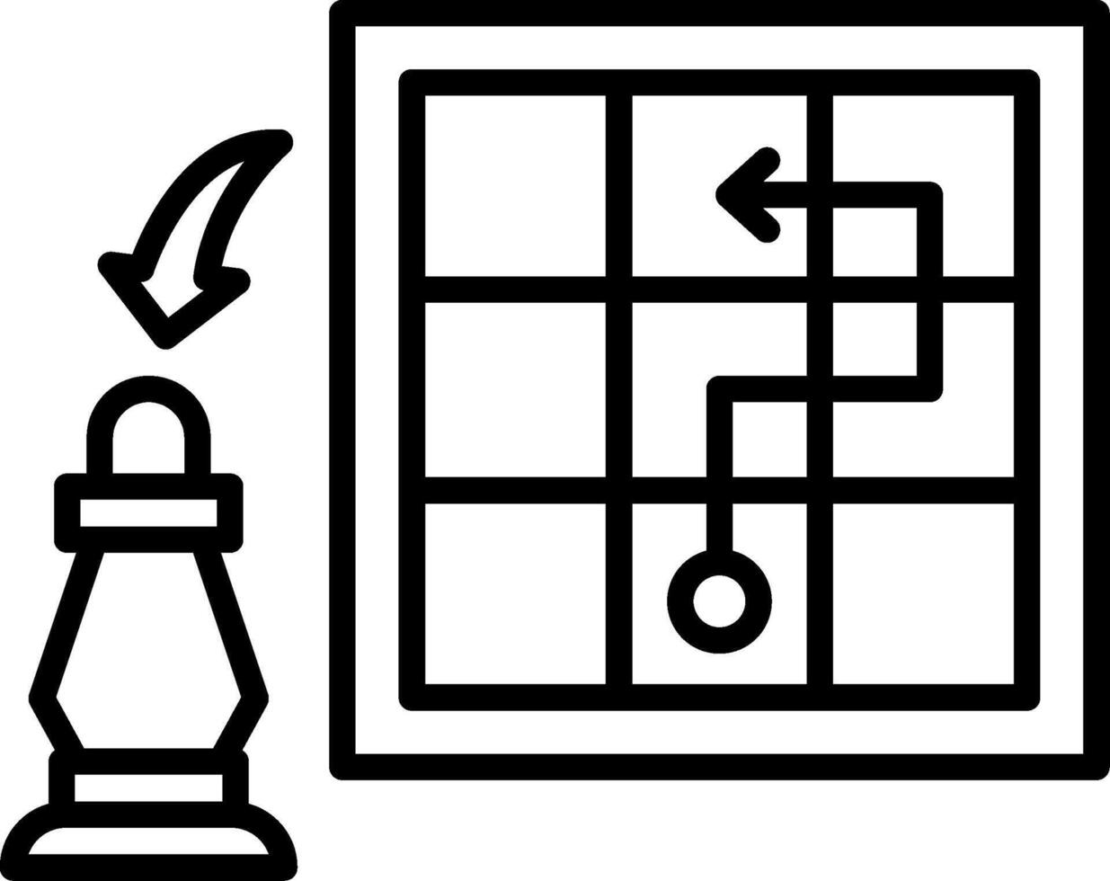 Chess Pawn Line Icon vector