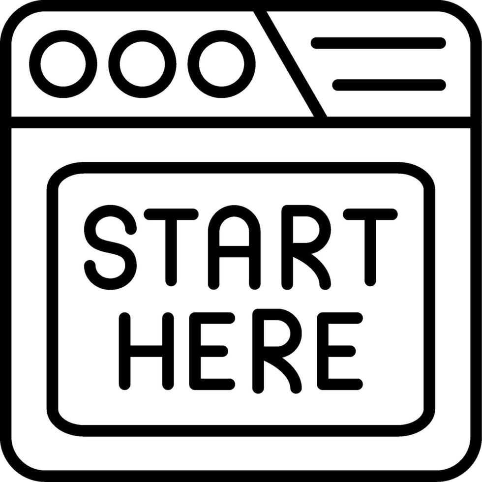 Start Here Line Icon vector