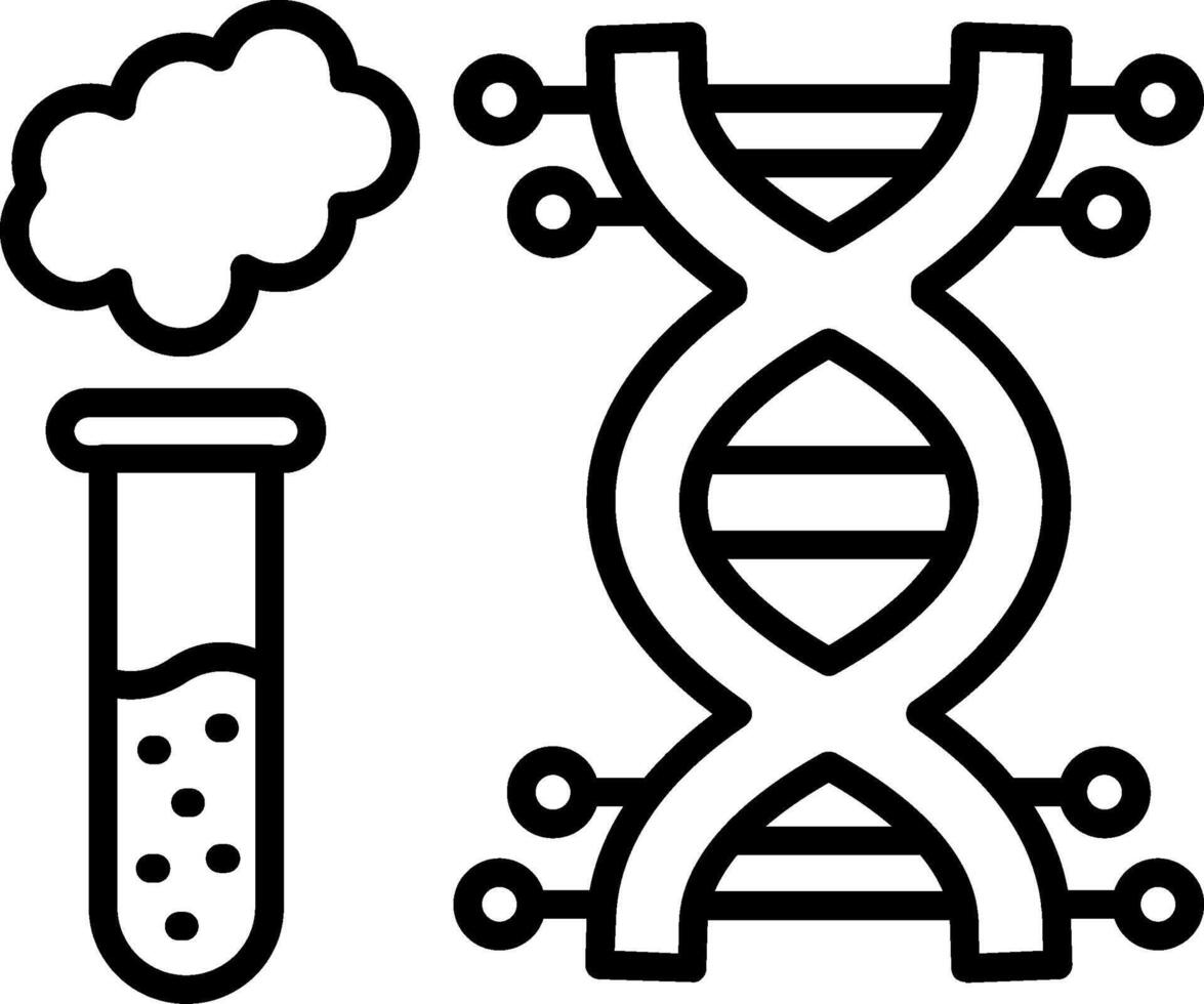 Dna Line Icon vector