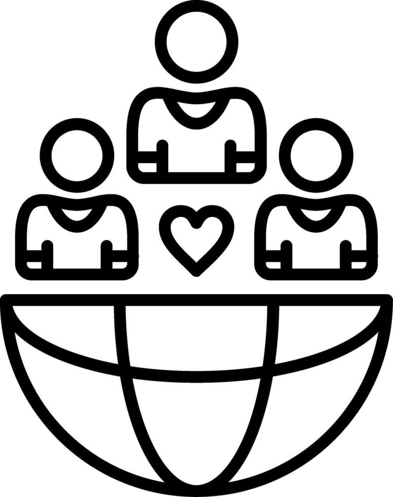 Demographic Line Icon vector